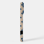 Fleur de Lis, Navy Blue on Beige, Royal, Your Name iPhoneケース (右側面)