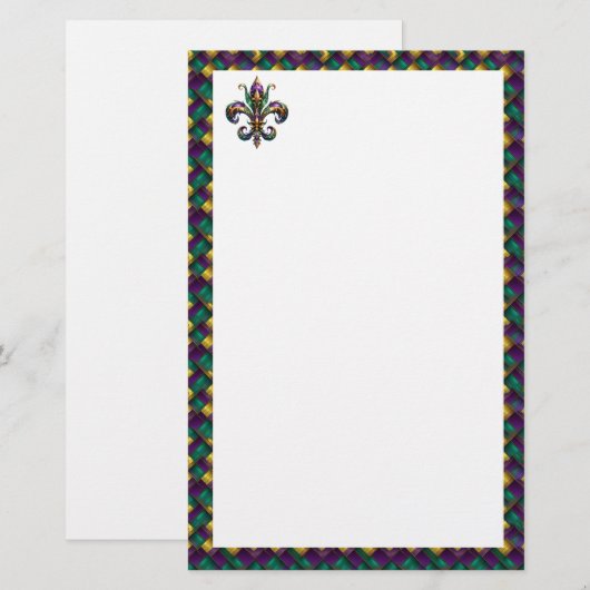 Fleur De Lis Stationery Paper 便箋 (正面/裏面)