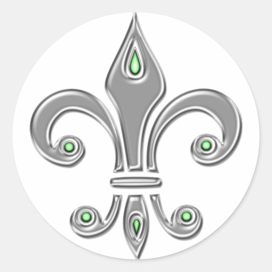 Fleur de Lis, Trinity Symbol, Lilie, Iris ラウンドシール (正面)