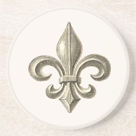 Fleur de Lis Vintage French Sandstone Coaster コースター