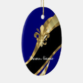 fleur de lys濃紺及びgold セラミックオーナメント (右)