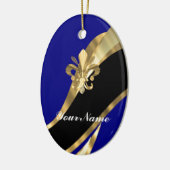 fleur de lys濃紺及びgold セラミックオーナメント (左)
