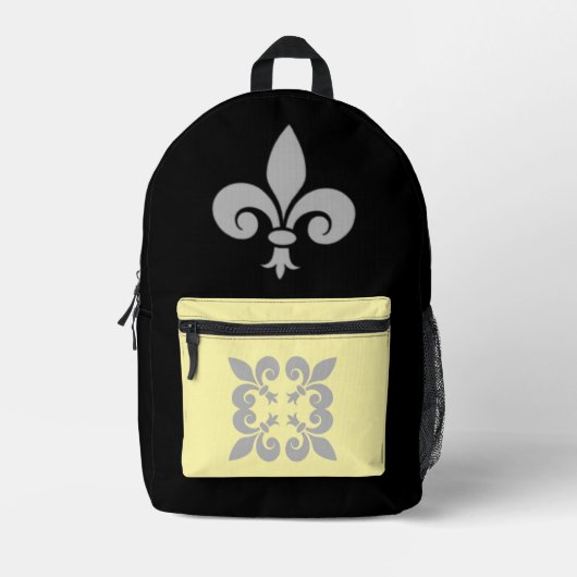 Fleur de Lys プリントバックパック (正面)