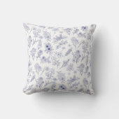 Fleur de saison Blue and White Floral Cushion クッション (正面)