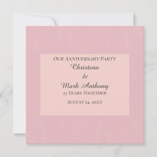 Fleur de Satin Wedding Anniversary 招待状 (正面)