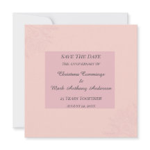 Fleur de Satin Wedding Anniversary Save The Date