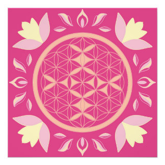 fleur de vie rose フォトプリント           