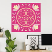 fleur de vie rose ポスター (ホームオフィス)