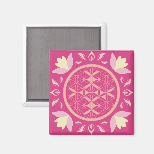 fleur de vie rose マグネット (正面/裏面)