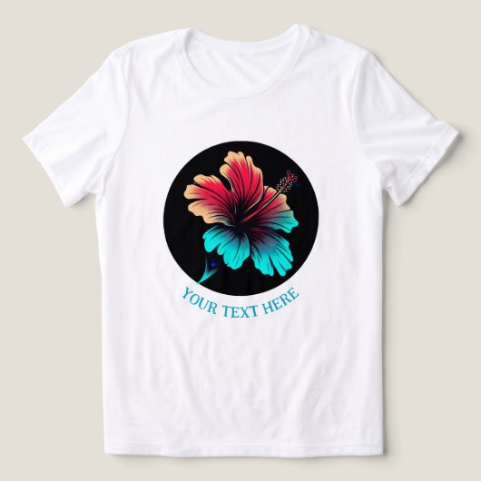 Fleur d'Hibiscus TEXTE PERSONNALISABLE トライブレンドＴシャツ (デザイン正面)