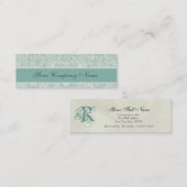 Fleur di Lys Damaskの石板の青い名刺 スキニー名刺 (正面/裏面)