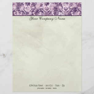 Fleur di Lys Damaskの薄紫の文房具 レターヘッド