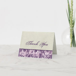 Fleur di Lys Damaskの薄紫はノート感謝していしています サンキューカード