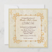Fleur di Lys Damask 2のクリーム-結婚式招待状 招待状 (裏面)