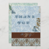 Fleur di Lys Damask vs2 -メッセージカードありがとう ノートカード (正面/裏面)