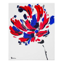 Fleur éclatée | Art floral abstrait moderne ポスター