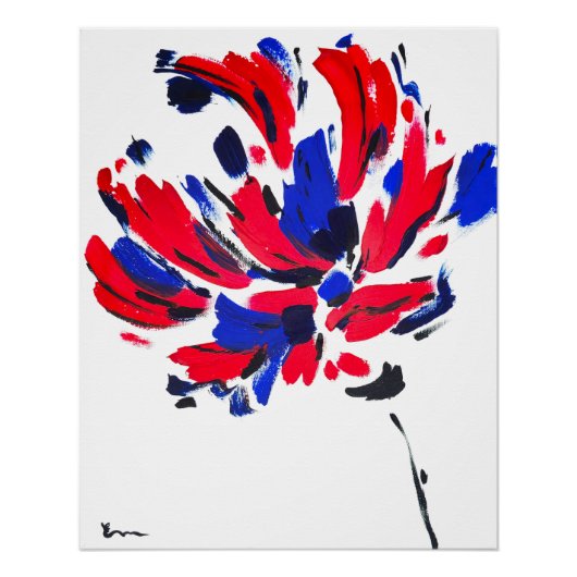 Fleur éclatée | Art floral abstrait moderne ポスター (正面)