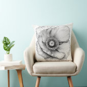 🌸 Fleur en Noir et Blanc クッション (椅子)