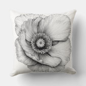 🌸 Fleur en Noir et Blanc クッション (裏面)