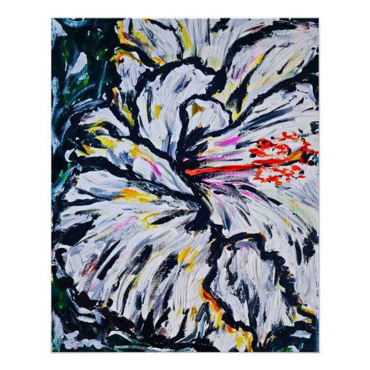 Fleur mélancolique | Art floral abstrait ポスター (正面)