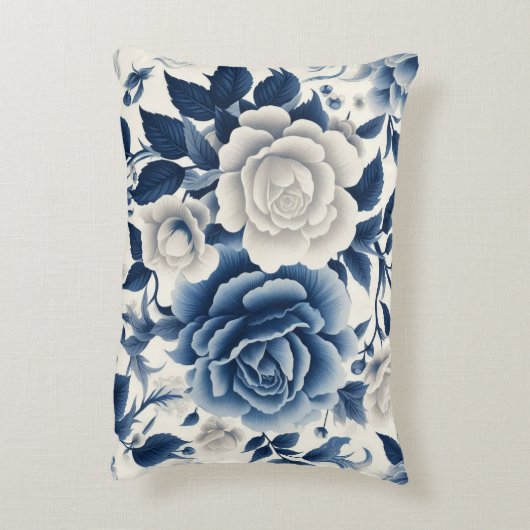 Fleurs bleue et blanches アクセントクッション (裏面(縦))