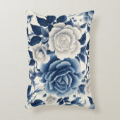 Fleurs bleue et blanches アクセントクッション (正面(垂直))