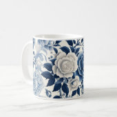 Fleurs bleue et blanches コーヒーマグカップ (正面左)