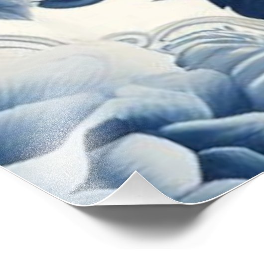 Fleurs bleue et blanches フォトプリント            (角)