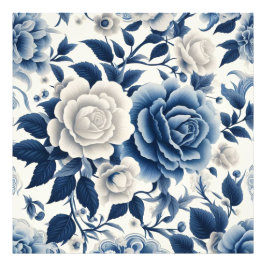 Fleurs bleue et blanches フォトプリント