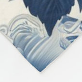 Fleurs bleue et blanches フリースブランケット (角)
