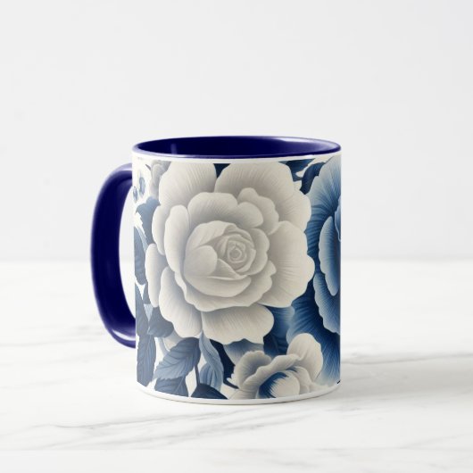 Fleurs bleue et blanches マグカップ (正面左)