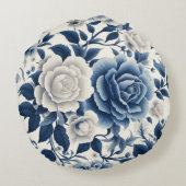 Fleurs bleue et blanches ラウンドクッション (裏面)