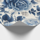 Fleurs bleue et blanches ラッピングペーパー (角)