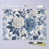 Fleurs bleue et blanches 薄葉紙 (クラフト)