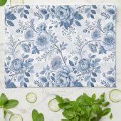 fleurs bleues vintage キッチンタオル (折り畳み)