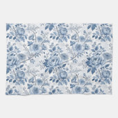 fleurs bleues vintage キッチンタオル (横)