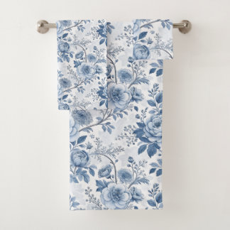 fleurs bleues vintage バスタオルセット