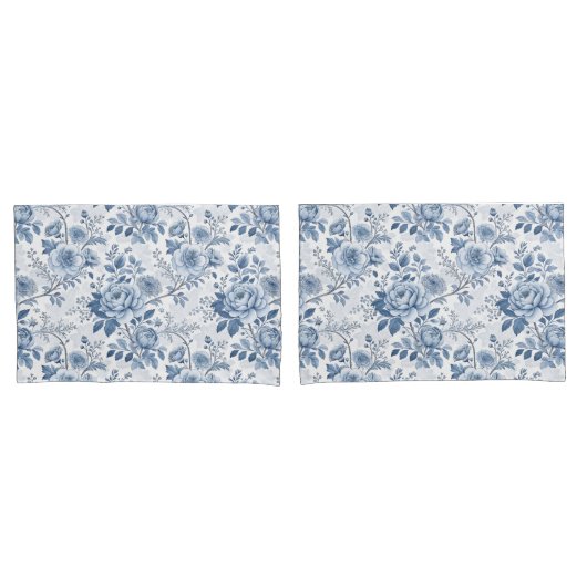 fleurs bleues vintage 枕カバー (フロントセット)