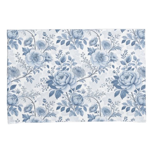 fleurs bleues vintage 枕カバー (正面右)