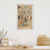 Fleurs by Adolphe Millot  Vintage Botanical Poster ポスター (キッチン)