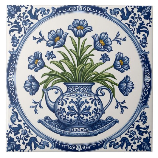 Fleurs couleur bleue 2 タイル (正面)