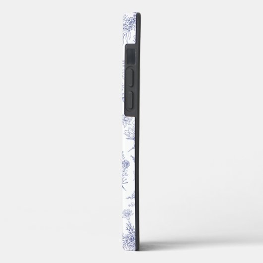 Fleurs de Saison French Personalised Blue White Case-Mate iPhoneケース (裏面 / 左)