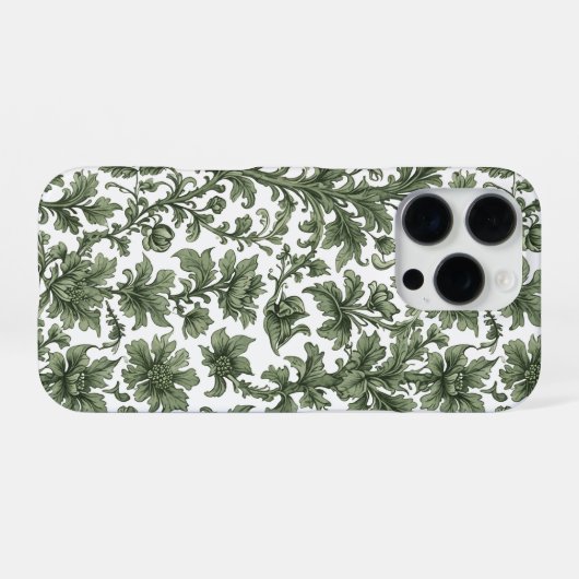 fleurs et feuilles vertes iPhoneケース (裏面横)