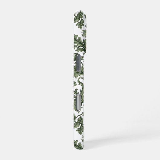 fleurs et feuilles vertes iPhoneケース (右側面)