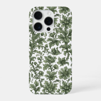 fleurs et feuilles vertes iPhone 16 proケース