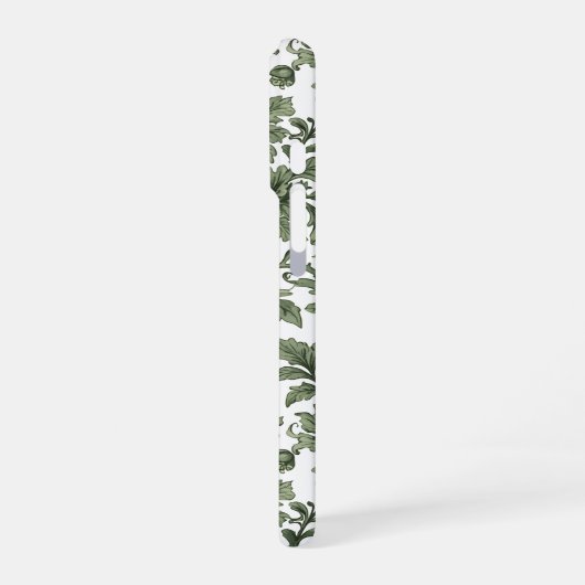 fleurs et feuilles vertes iPhoneケース (左側面)