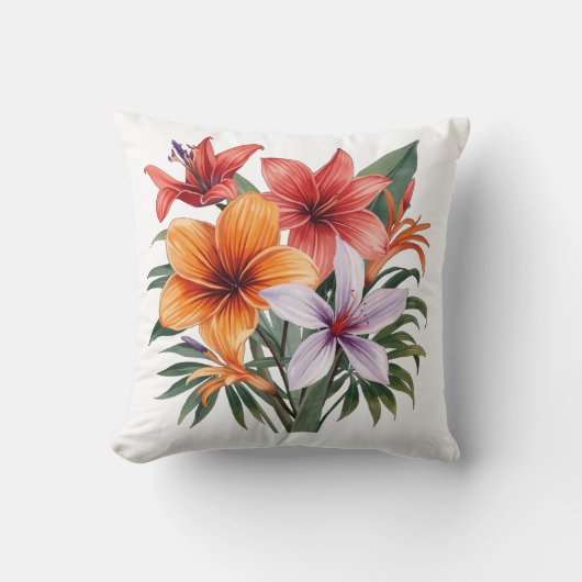 Fleurs Exotiques – Bouquet Tropical Coussin クッション (正面)