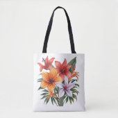 Fleurs Exotiques – Bouquet Tropical Tote bag トートバッグ (正面)