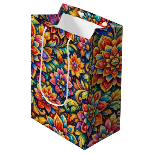 fleurs full color ミディアムペーパーバッグ (正面アングル)