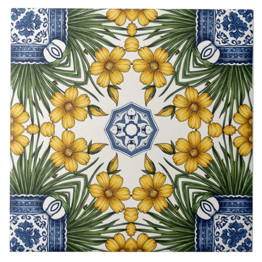 Fleurs jaunes 1 タイル (正面)